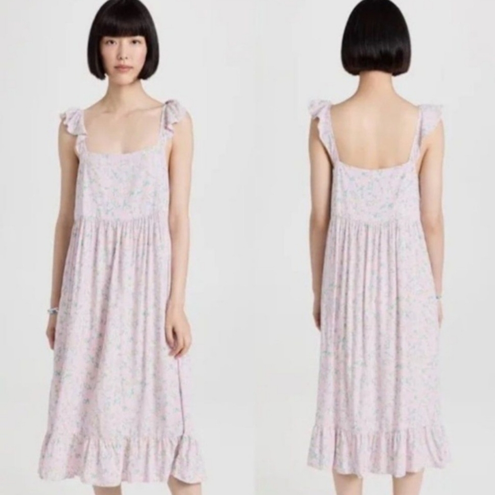 NWT Sokie Collective The Summer Flutter Dress in Lavender Yellow Floral XL
